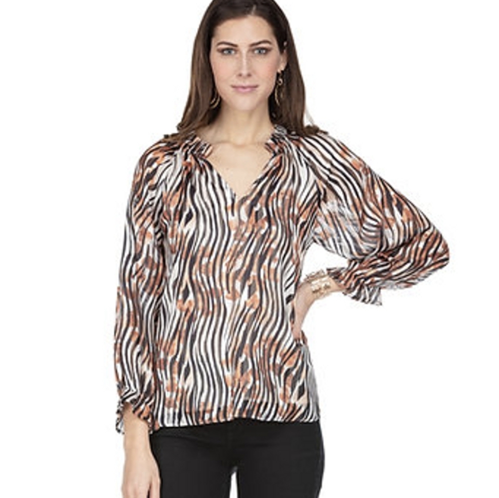 JADE by Melody Tam/ Safari Peasant Blouse